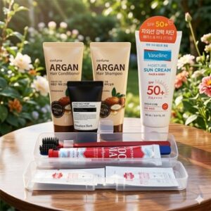 과일나라 샴푸+애경 바세린 선크람 + AR초극세모 칫솔2개 여행용세트 9종 과일나라 샴푸+애경 바세린 선크람 + AR초극세모 칫솔2개 여행용세트 9종