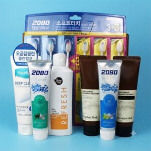 소프트터치 3+3 칫솔+2080 퓨어치약 2종+바세린 클렌징폼+애경 바디워시+나드 데미지리페어링 샴푸+트리트먼트 소프트터치 3+3 칫솔+2080 퓨어치약 2종+바세린 클렌징폼+애경 바디워시+나드 데미지리페어링 샴푸+트리트먼트