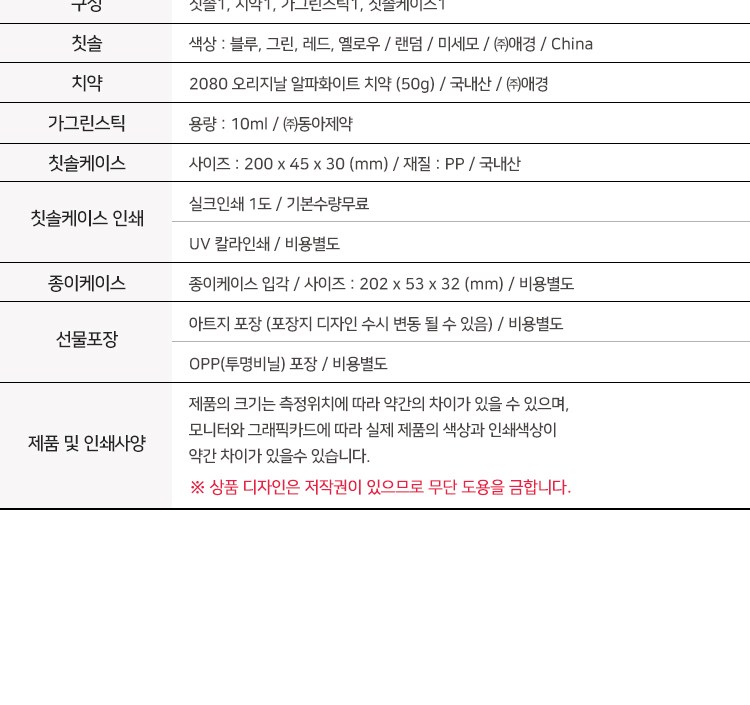 애경2080클린미세모 2080화이트치약 가그린1p 칫솔치약세트 상세 이미지