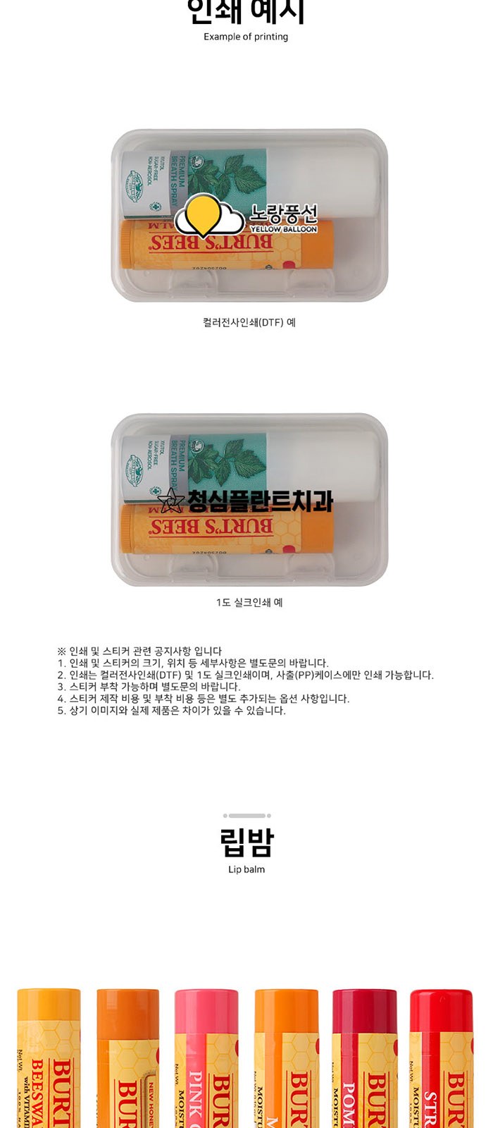휴대 여행용 버츠비 립밤 덴티스테 가글 스프레이 세트 상세 이미지