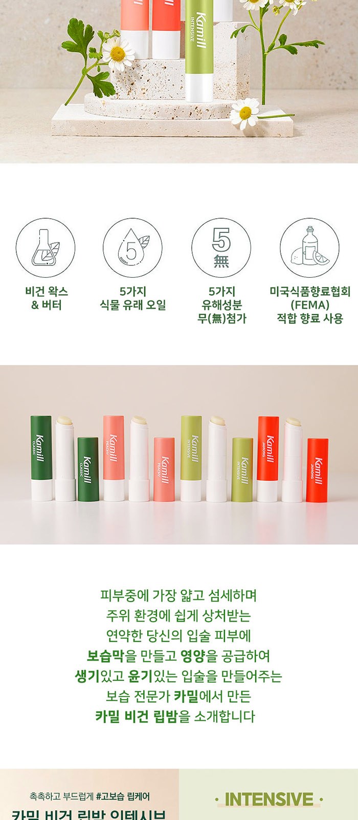 휴대 여행용 카밀 립밤 덴티스테 가글 스프레이 세트 상세 이미지