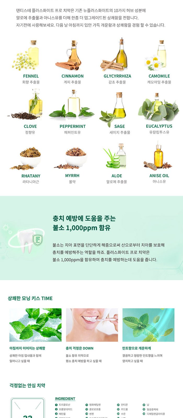 휴대 여행용 덴티스테 치약 칫솔 가글 스프레이 세트 상세 이미지