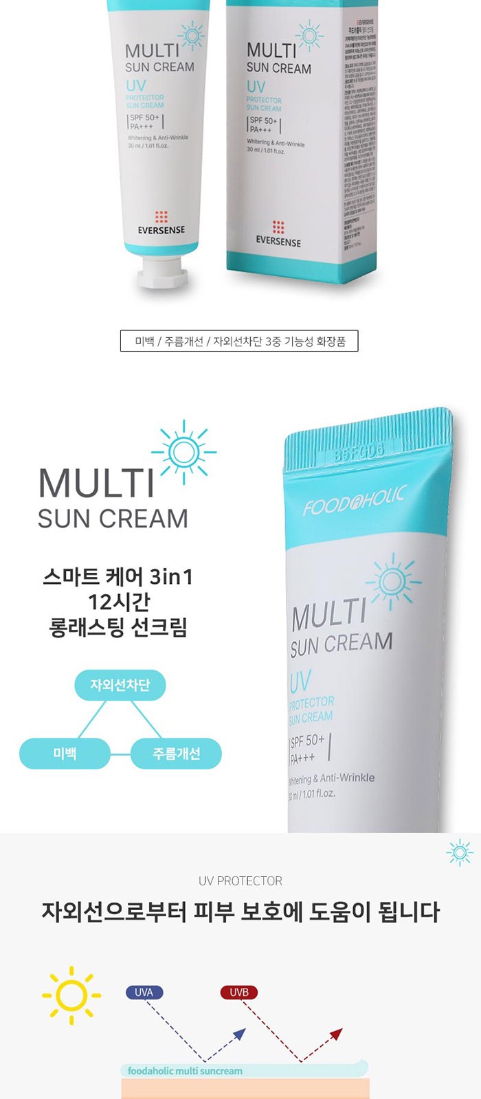 휴대용 버츠비 립밤 메디가글 스프레이 에버센스 선크림 3in1 세트 상세 이미지