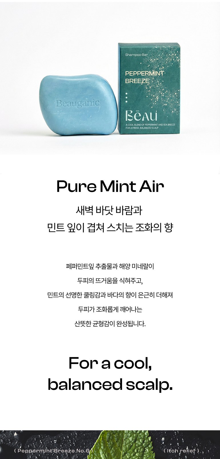 뷰가닉 Beau 샴푸바 (페퍼민트브리즈) 상세 이미지