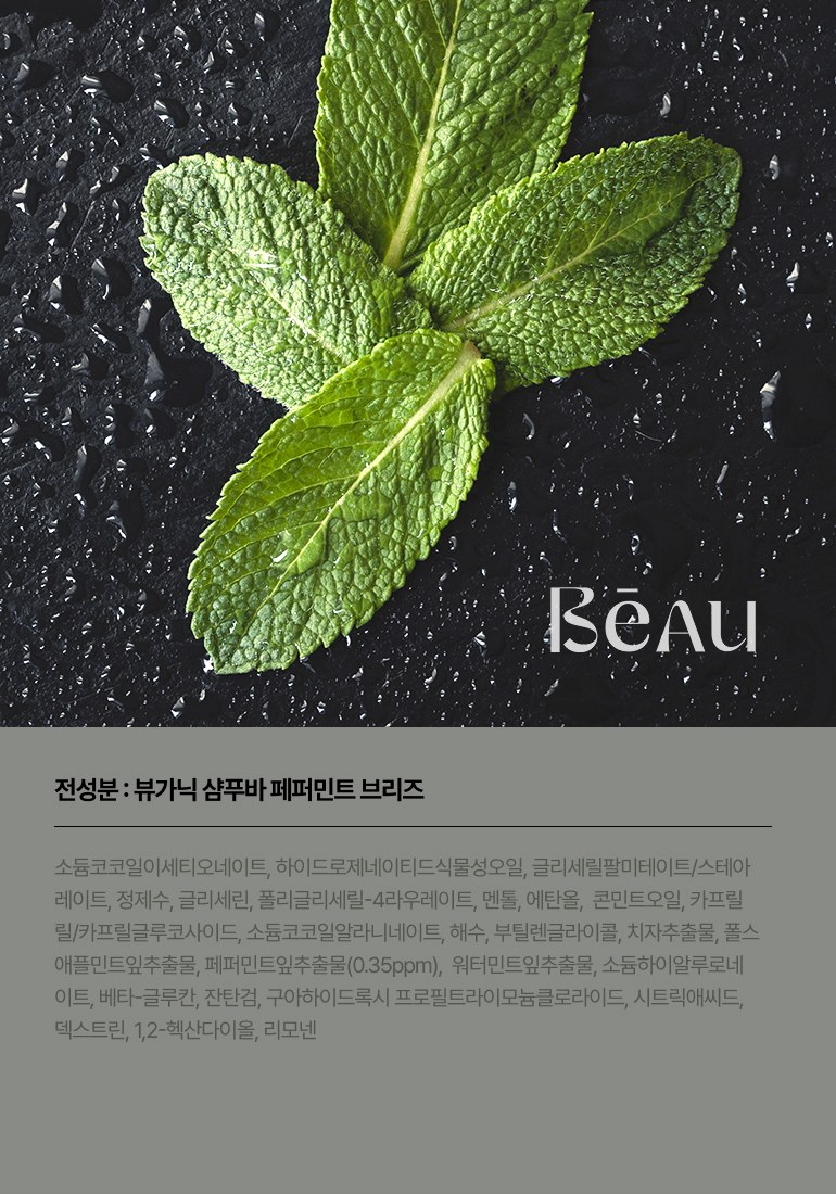 뷰가닉 Beau 샴푸바 (페퍼민트브리즈) 상세 이미지