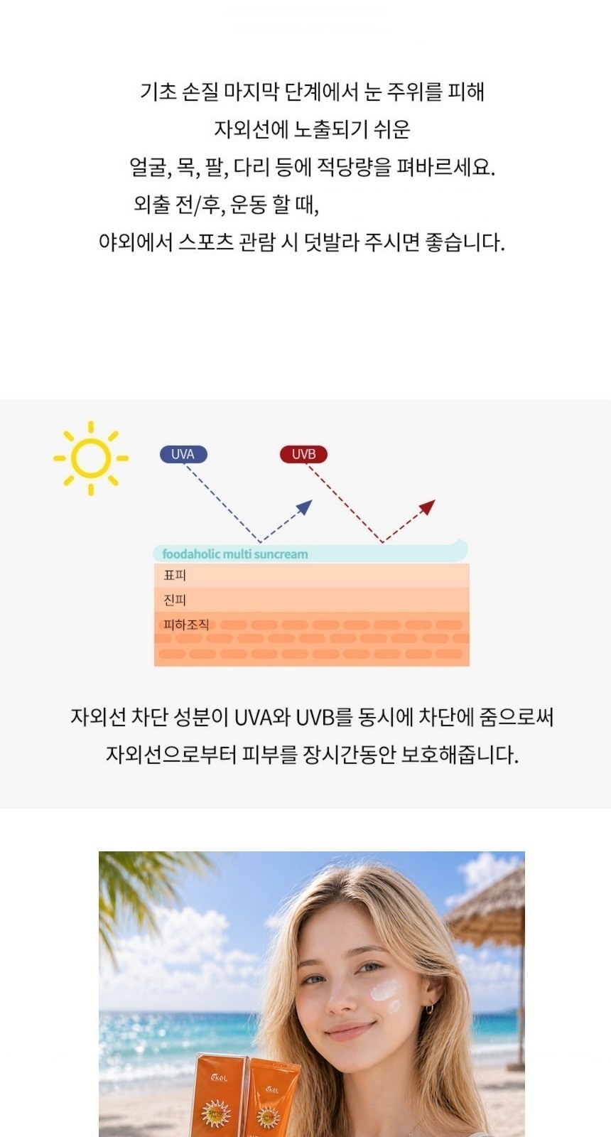 워터프루프썬크림 선블록 자외선차단 SPF50 선크림70ml 상세 이미지